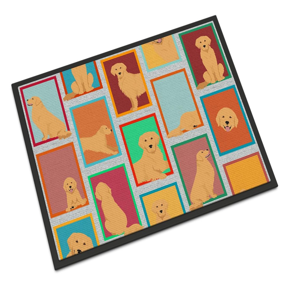 Caroline's Treasures Golden Retriever Doormat, Indoor/Outdoor, Non-Slip, Washable, Low Pile, 18 x 27 in