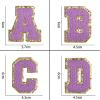 Purple Embroidered Iron-On Letter Patches, 26 Pieces view 2
