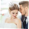 Round Silver Alloy Rhinestone Crown for Brides and Celebrations view 3