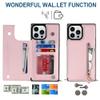 CLLDY Zipper Wallet Lanyard Leather Card Case for iPhone X, Sky Blue view 3