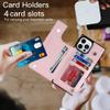 CLLDY Zipper Wallet Lanyard Leather Card Case for iPhone X, Sky Blue view 4