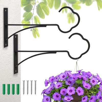 SNAIL GARDEN Plant Hanger Brackets, 2-Pack, 27 cm, Black