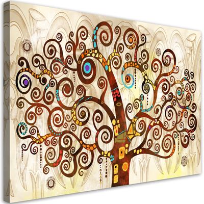 Feeby Wall Art 30 x 20 cm Gustav Klimt Tree of Life Canvas Print