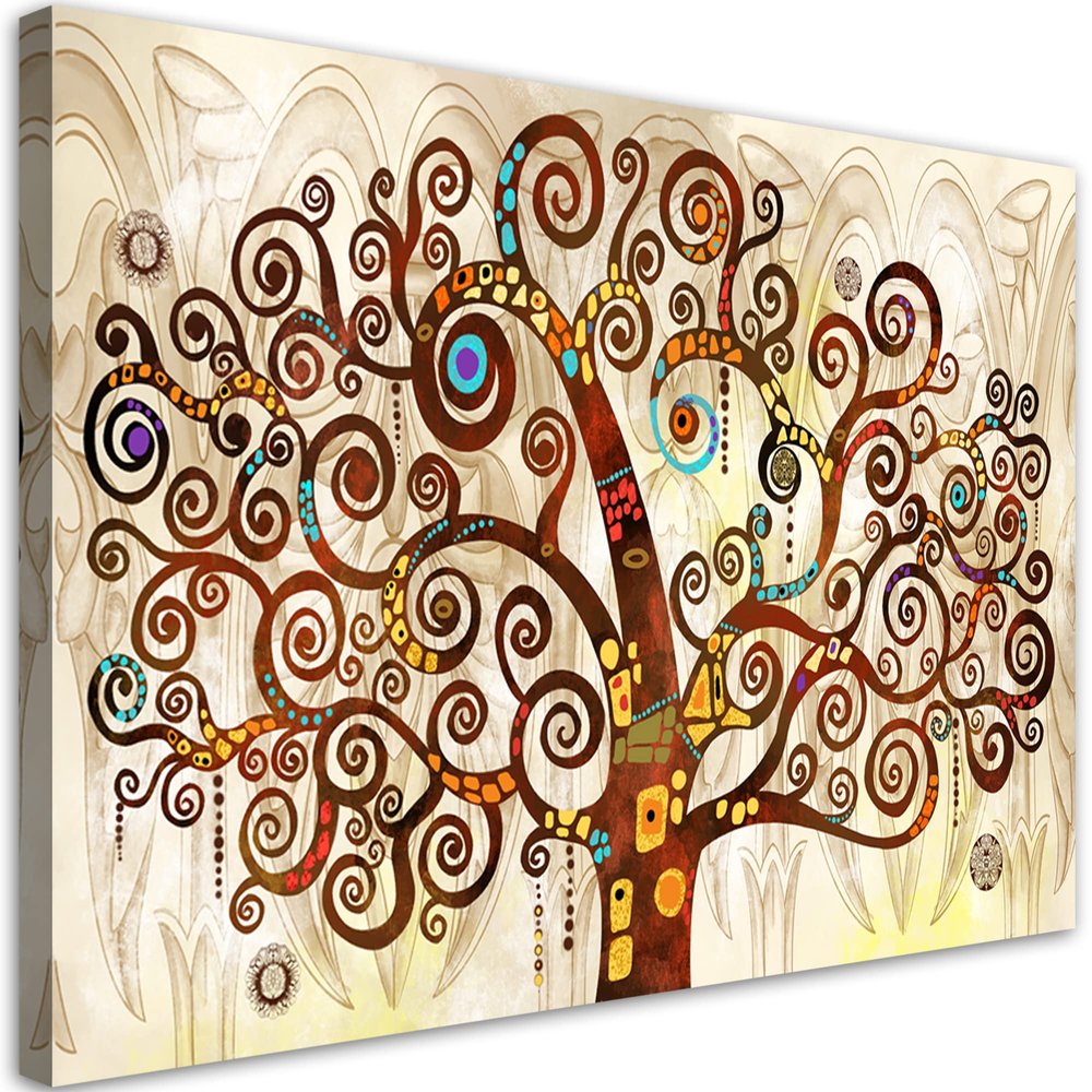 Feeby Wall Art 30 x 20 cm Gustav Klimt Tree of Life Canvas Print