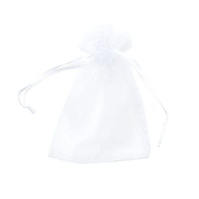 EVANEM 50-Piece Fruit Protection Bags, Garden Netting Bags, Strawberry Bags, Mesh Grape Bags with Drawstrings (White, 9 x 7 cm)