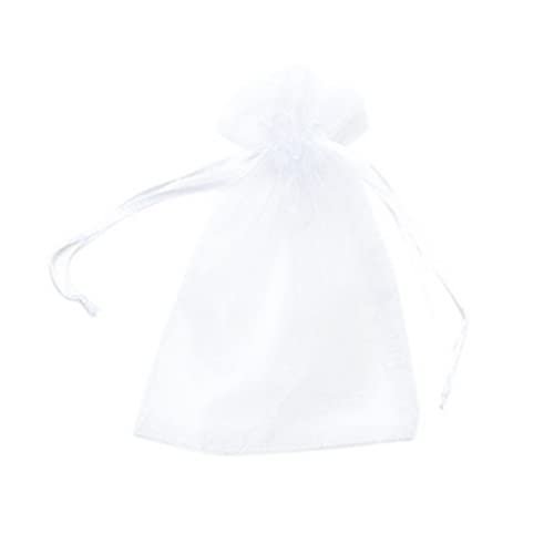 EVANEM 50-Piece Fruit Protection Bags, Garden Netting Bags, Strawberry Bags, Mesh Grape Bags with Drawstrings (White, 9 x 7 cm)