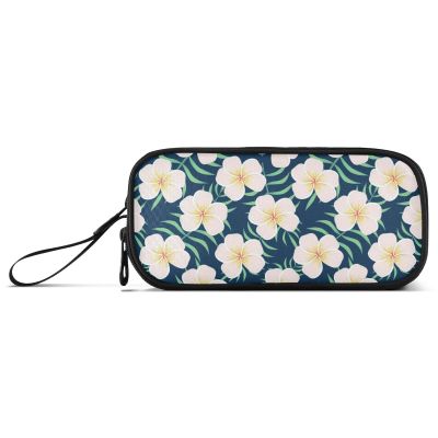 Large Pencil Case with 3 Compartments, Tropical Floral Pattern