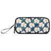 Large Pencil Case with 3 Compartments, Tropical Floral Pattern view 1