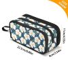 Large Pencil Case with 3 Compartments, Tropical Floral Pattern view 3