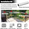 OKUOKA Stainless Steel Handrail Glass Panel Balustrade Black Post for Stairs, Balconies, Pool Fences, 60/85/90/95/115/125/130 cm view 3
