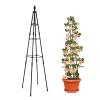 RADAAB Freestanding Obelisk Plant Support Trellis for Roses and Climbing Plants, Weather-Resistant, 120 cm/47 in, Black view 1