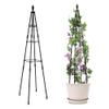 RADAAB Freestanding Obelisk Plant Support Trellis for Roses and Climbing Plants, Weather-Resistant, 120 cm/47 in, Black view 3