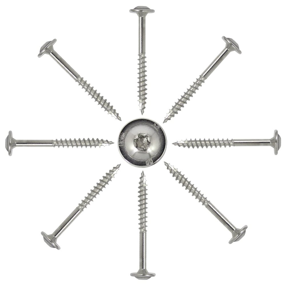 25 Stainless Steel A2 Washer-Head Wood Screws 4.5 x 70 mm
