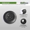 TRUTZHOLM Hand Truck Wheel 260x85 mm Solid PU 3.00-4 Replacement Wheel with Plastic Rim, Black, Centered 75 mm Hub view 2