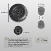 TRUTZHOLM Hand Truck Wheel 260x85 mm Solid PU 3.00-4 Replacement Wheel with Plastic Rim, Black, Centered 75 mm Hub view 3
