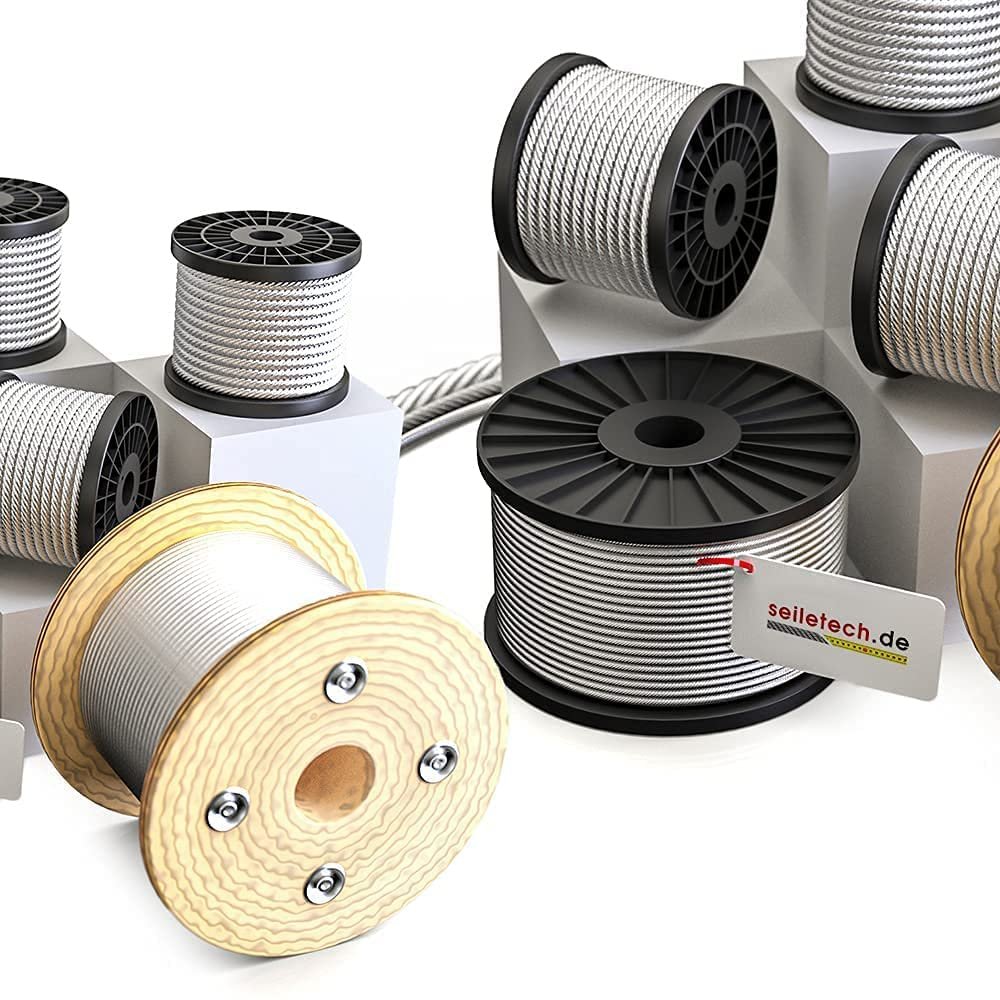 Seiletech.de Stainless Steel Wire Rope | 5 mm | 20 m | AISI 316 | 7x7