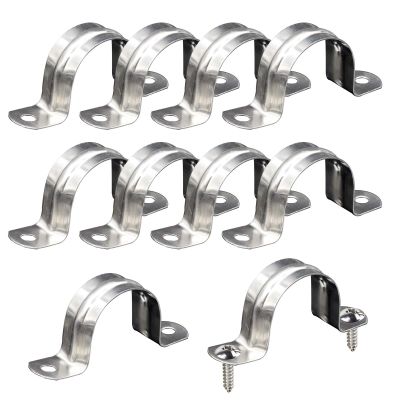 Pratvider 10-Pack Pipe Clamps, Two-Hole U-Brackets for EMT Conduit
