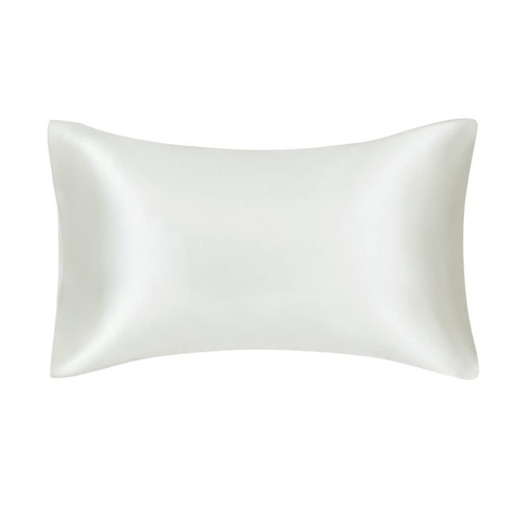Solid Color Silky Satin Pillowcase, Beige, USA Full (20 x 26 in)