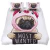 3-Piece Queen Duvet Cover Set, Breathable Tencel Bedding with 2 Pillowcases, Wrinkle-Resistant Pug, Dog and Pig Design view 2