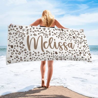 mxn Personalized Leopard Print Beach Towel