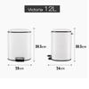Metal Trash Can for Living Room, Bathroom, Kitchen or Office, 5L/12L view 2