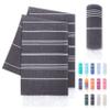LAYNENBURG 2-Piece Premium Hammam Towel Set with Hand-Knotted Fringes - 100% Cotton - XXL Beach Towel 100 x 200 cm - OEKO-TEX STANDARD 100 - Anthracite view 1