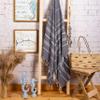 LAYNENBURG 2-Piece Premium Hammam Towel Set with Hand-Knotted Fringes - 100% Cotton - XXL Beach Towel 100 x 200 cm - OEKO-TEX STANDARD 100 - Anthracite view 4
