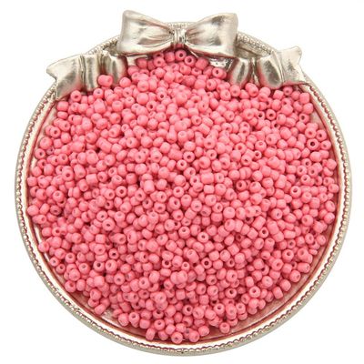300-Piece 4 mm Round Glass Seed Beads, Light Peach