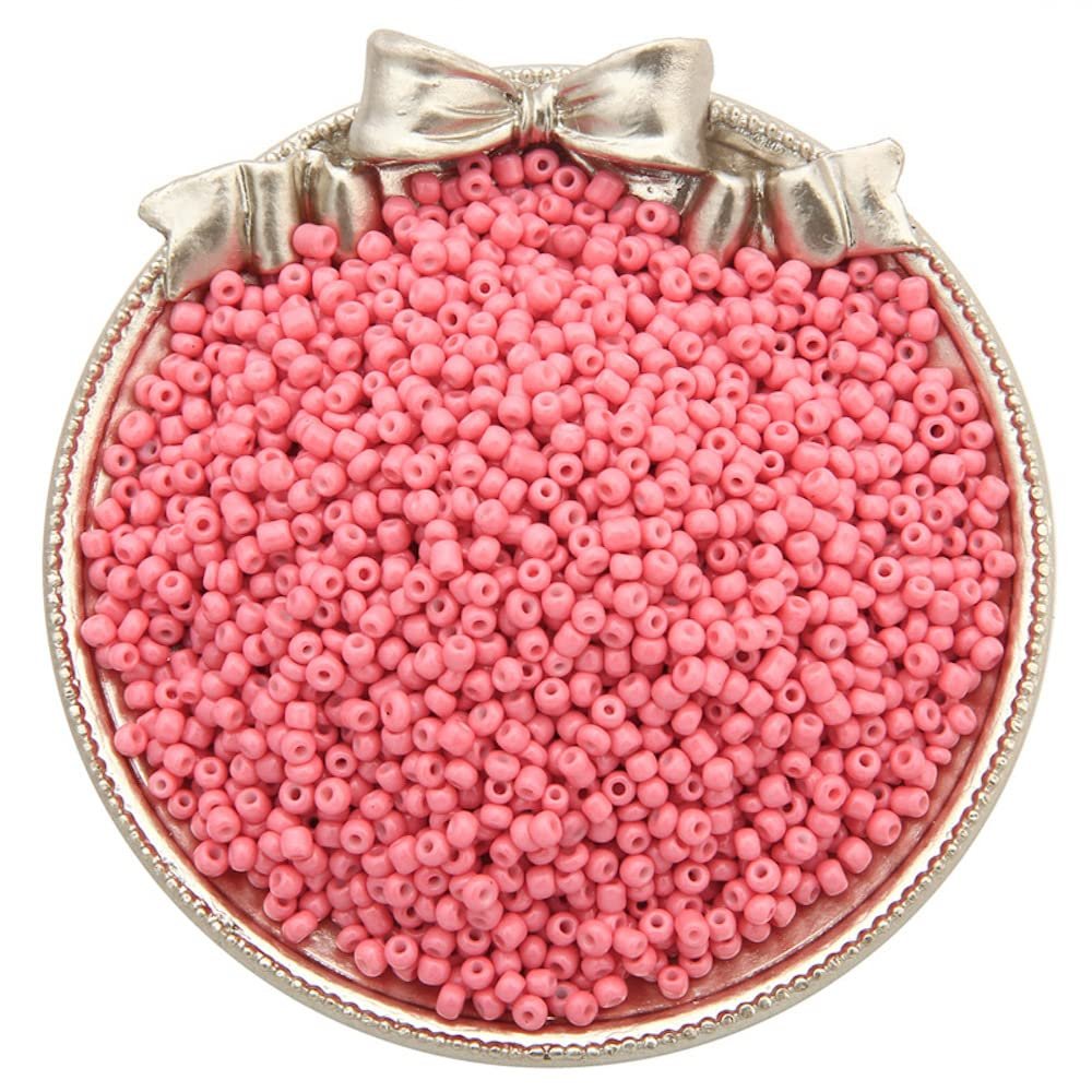 300-Piece 4 mm Round Glass Seed Beads, Light Peach