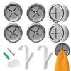 Norhogo 6-Piece Premium Round Self-Adhesive Towel Hooks, Dual-Purpose, No-Drill view 1
