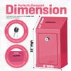 Metal Collection Box, Steel Suggestion Box with Secure Lock, Key Slot and Wall Mount, 10 x 6 x 2.5 in, Pink view 3
