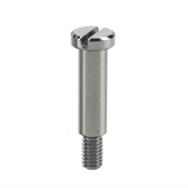 1-Piece M3/M4 Partially Threaded Shoulder Screw, 303 Stainless Steel, Slotted, 4–40 mm Length