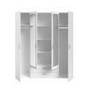 VARIA Wardrobe - White Decor - 4 Hinged Doors + 2 Mirrors + 2 Drawers - W 160 x H 185 x D 51 cm - Parisot view 3