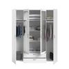 VARIA Wardrobe - White Decor - 4 Hinged Doors + 2 Mirrors + 2 Drawers - W 160 x H 185 x D 51 cm - Parisot view 4