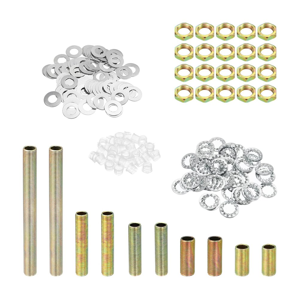 PATIKIL 1/8IP Threaded Lamp Pipe Kit, 5 Sizes, Nuts and Washers
