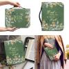 COEQINE Bible Cover with Handles, Green Floral Pattern, Large Capacity, “God Is Within Her, She Will Not Fall,” Size M view 2