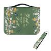 COEQINE Bible Cover with Handles, Green Floral Pattern, Large Capacity, “God Is Within Her, She Will Not Fall,” Size M view 3