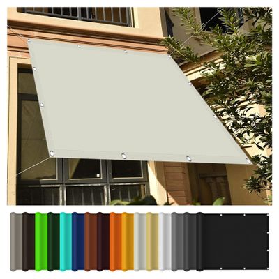 Shade Sail 2 x 2.5 m, Waterproof, 98% UV Protection, Ivory