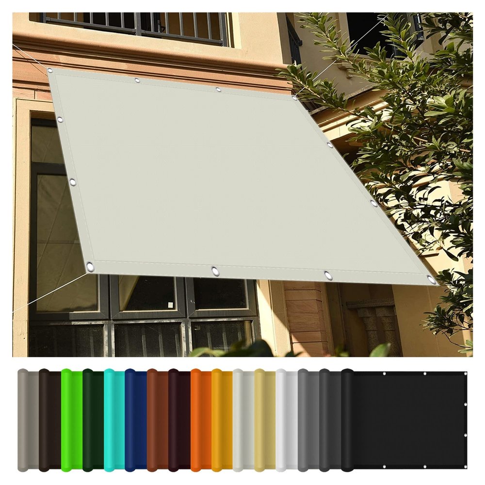 Shade Sail 2 x 2.5 m, Waterproof, 98% UV Protection, Ivory