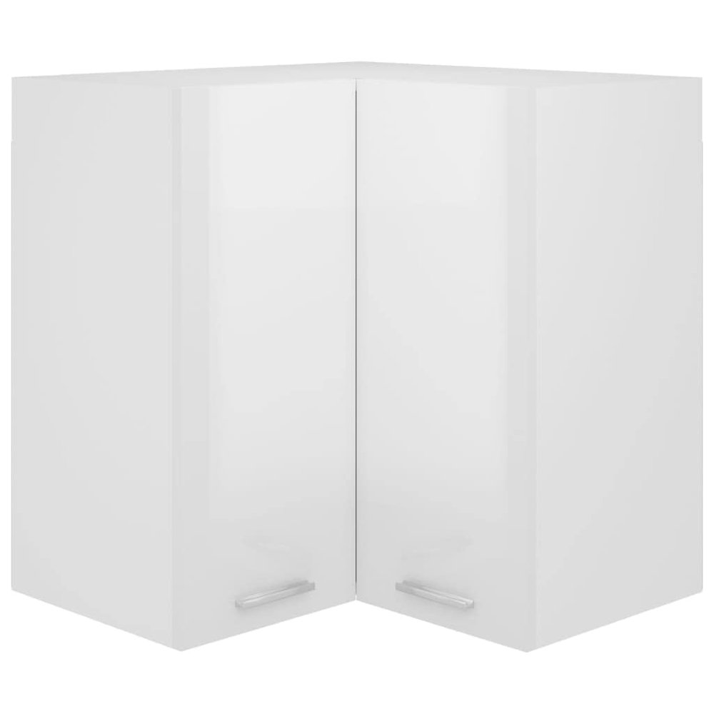 LIFTRR Corner Wall Cabinet, High-Gloss White, 57 x 57 x 60 cm