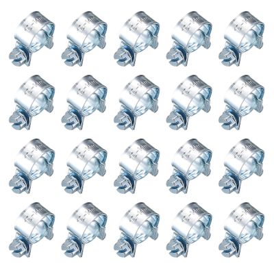 20-Piece Mini Hose Clamps, Adjustable, 12–14 mm