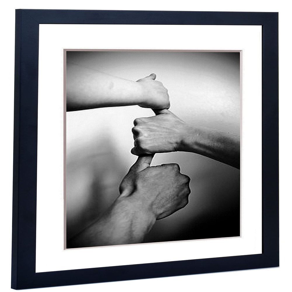 Alice Picture Frame with Mat and Acrylic Glass, Black, 30 x 40 cm Frame, 24 x 30 cm Image