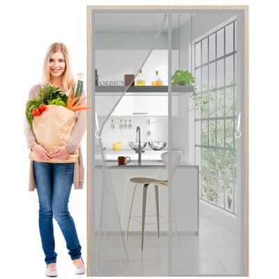 Magnetic Insect Screen Door, Gray, 90 x 250 cm