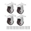 Rozhuhro 4-Pack Furniture Casters, Dual-Locking 360° Swivel, Heavy-Duty, 100 kg Capacity, 1 Inch view 1