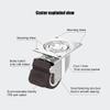Rozhuhro 4-Pack Furniture Casters, Dual-Locking 360° Swivel, Heavy-Duty, 100 kg Capacity, 1 Inch view 3