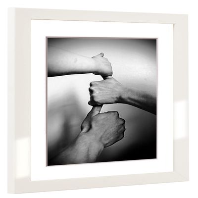 Alice Picture Frame with Mat and Acrylic Glass, Glossy White, 25 x 35 cm Frame, 20 x 30 cm Image