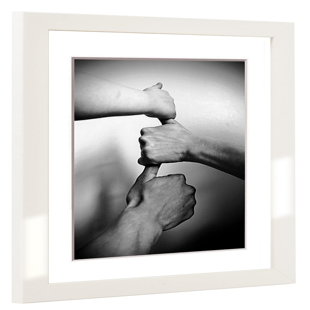 Alice Picture Frame with Mat and Acrylic Glass, Glossy White, 25 x 35 cm Frame, 20 x 30 cm Image