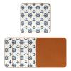 Helm of a Ship Beverage Coasters, 6-Piece Leather Set view 2