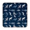 Shark Dark Pattern Leather Drink Coasters, Set of 6 view 1