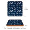 Shark Dark Pattern Leather Drink Coasters, Set of 6 view 3
